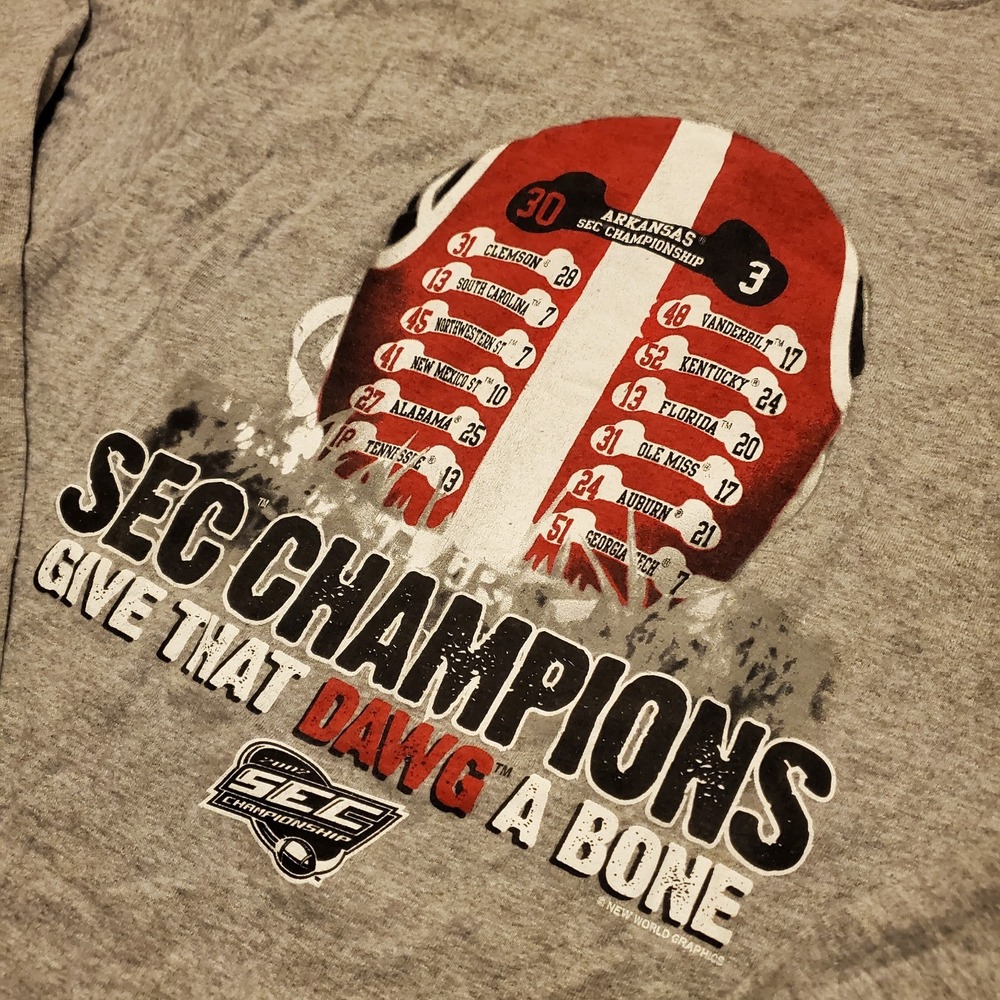 Vintage Y2K Georgia Bulldogs Shirt Adult‎ Small Gray SEC Champions 2002